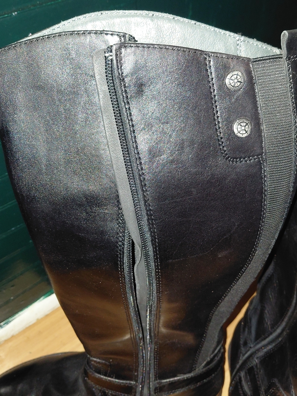 Bussola Black Tall Leather Riding Boots Size 10 - Picture 6 of 7